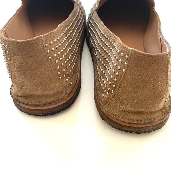 Vince Camuto Signature Studded Suede Slip-On Flats Like New Size 10M Tobacco - Picture 4 of 12